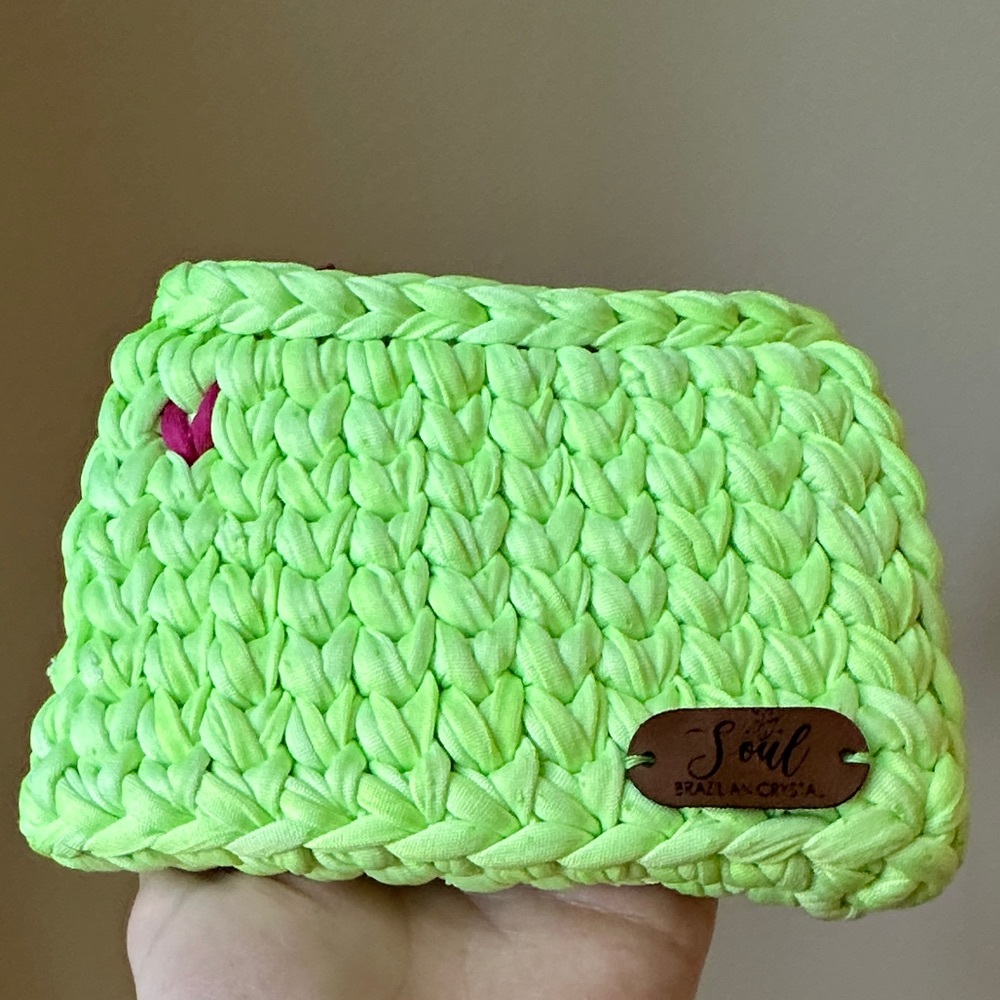 Handmade Neon Green Coin Purse
